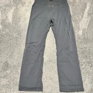 Prana Brion Pants Mens 34 x30.5 Blue Nylon Hiking Outdoor Gorp